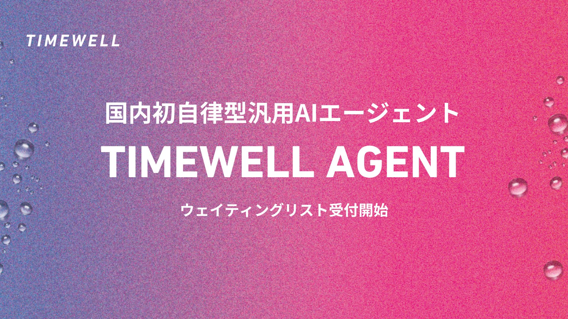 TIMEWELL AGENTウェイティングリスト登録ページ